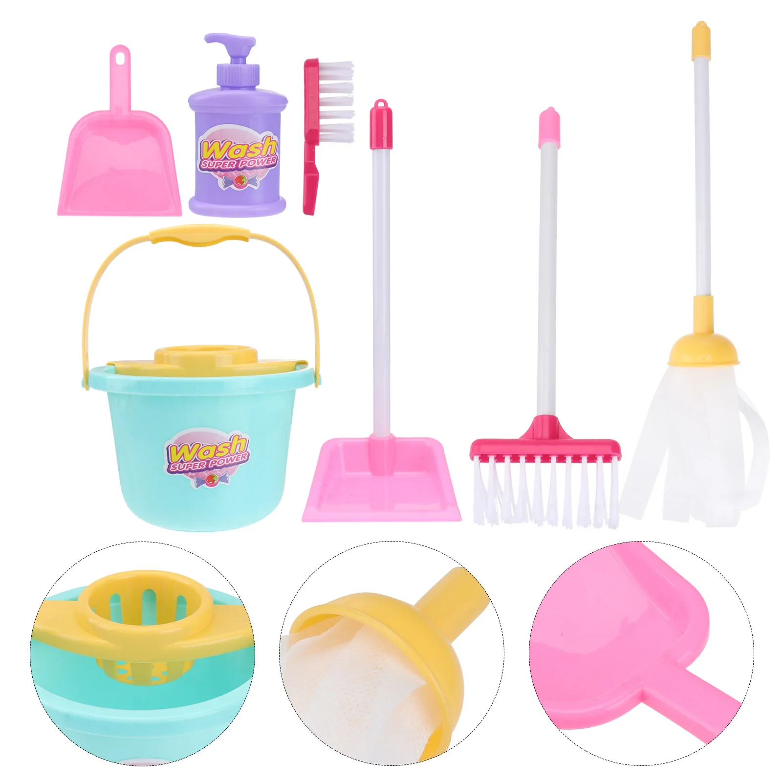 7 Pcs Floor Cleaning Toys Kids Mopping Set Lightweight Plastic Childrens Dustpan Broom Pretend Play Housework Tools
7 Pcs Floor Cleaning Toys Kids Mopping Set Lightweight Plastic Childrens Dustpan Broom Pretend Play Housework Tools