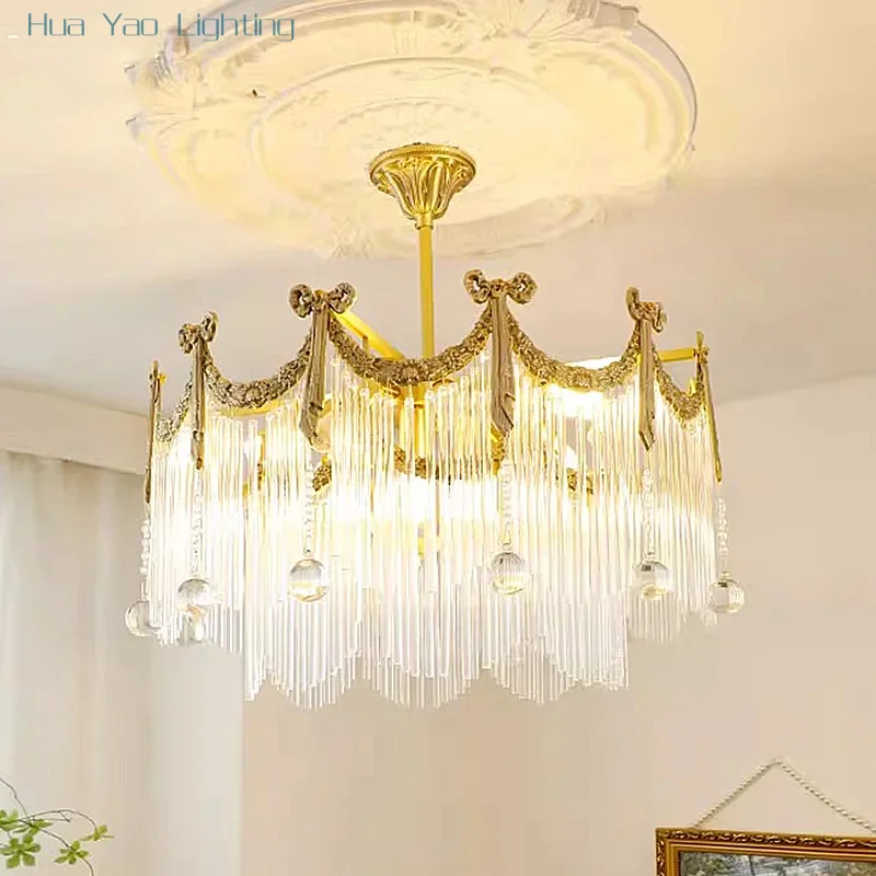 French Retro Copper Crystal Bowknot Hanging Lamp Luxury Atmosphere Villa Living Room Dining Room Bedroom Chandelier
French Retro Copper Crystal Bowknot Hanging Lamp Luxury Atmosphere Villa Living Room Dining Room Bedroom Chandelier