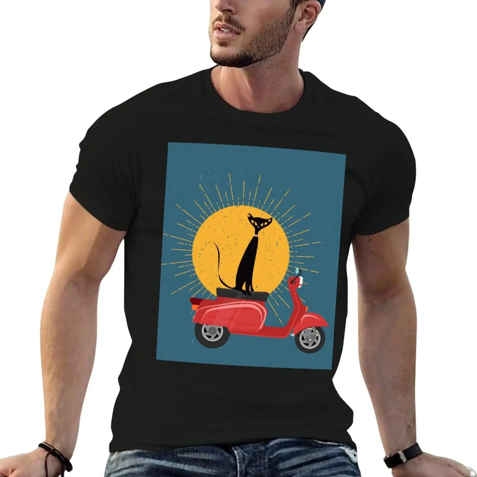 Mid Century Cat Sitting on a Vintage Scooter T-Shirt customs design your own sports fans sweat designer t shirt men
Mid Century Cat Sitting on a Vintage Scooter T-Shirt customs design your own sports fans sweat designer t shirt men