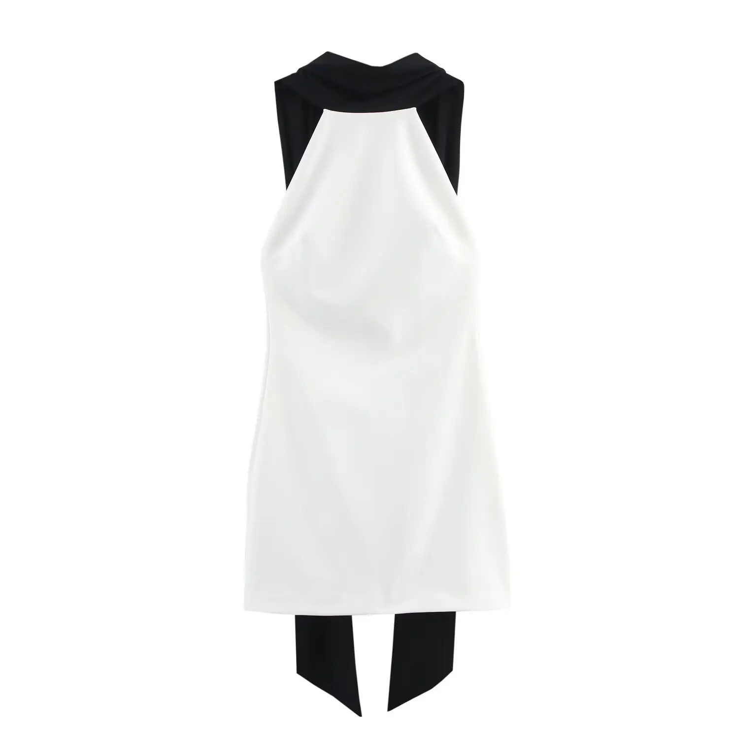 TRAFZA Women Summer Sleeveless Slim Mini Dress Half-High Collar Zipper Women Fashion Holiday Style White Backless Dresses
TRAFZA Women Summer Sleeveless Slim Mini Dress Half-High Collar Zipper Women Fashion Holiday Style White Backless Dresses