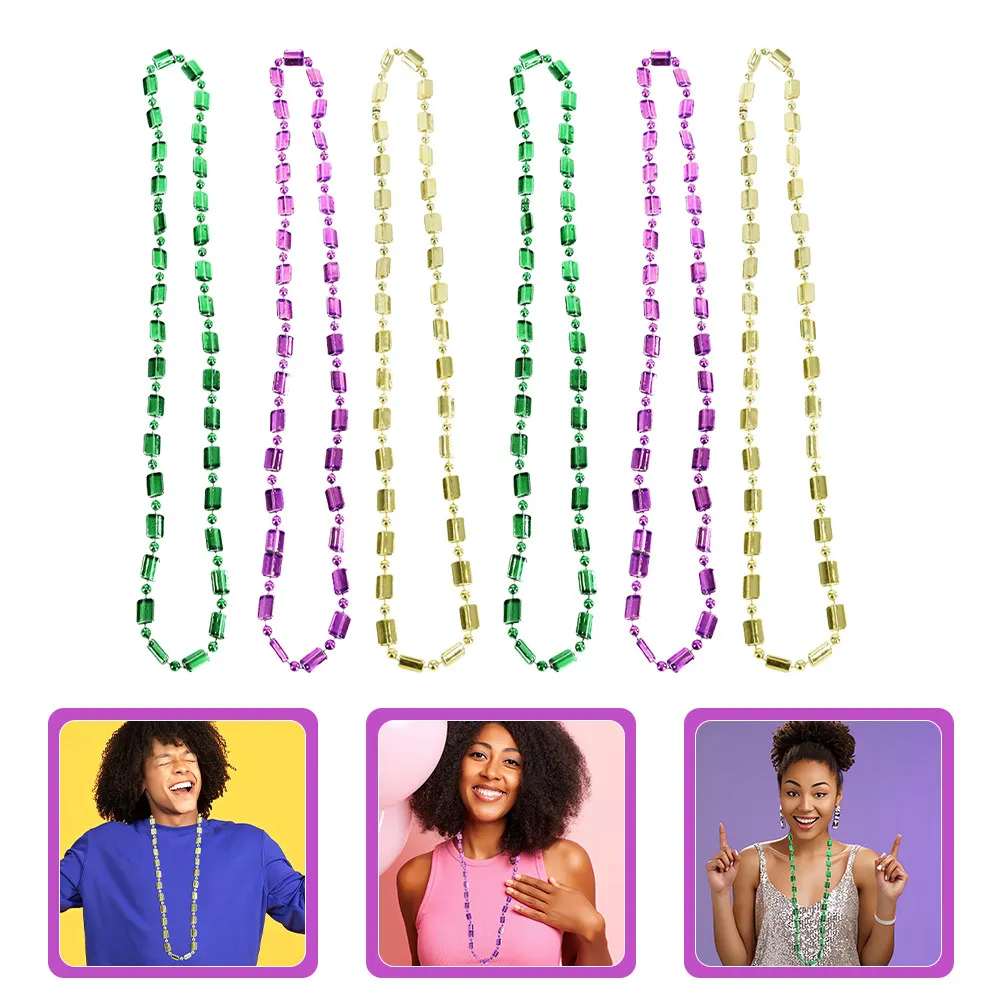 12Pcs Beaded Necklace Set Golden Purple Green Mardi Gras Carnival Party Costume Jewelry Festival Accessory for Women Girls
12Pcs Beaded Necklace Set Golden Purple Green Mardi Gras Carnival Party Costume Jewelry Festival Accessory for Women Girls