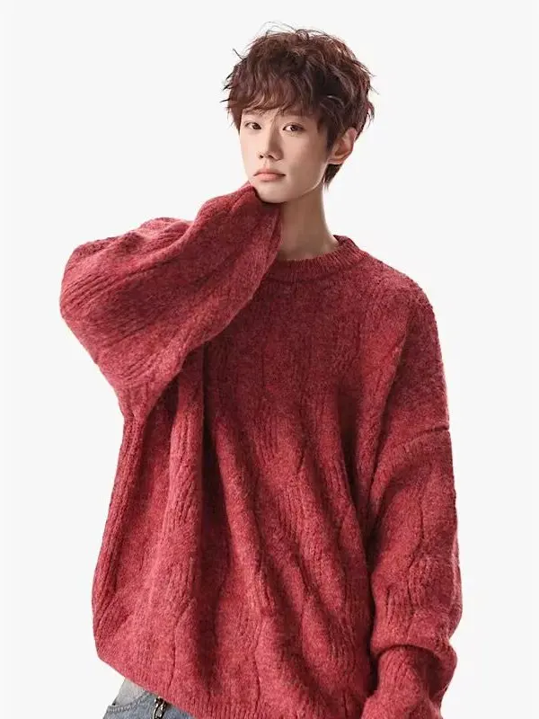 Retro round Ne Color Knitted Sweater Men Women Autumn Winter Loose Thiened Twist Casual Knitwear Trendy Coat
Retro round Ne Color Knitted Sweater Men Women Autumn Winter Loose Thiened Twist Casual Knitwear Trendy Coat