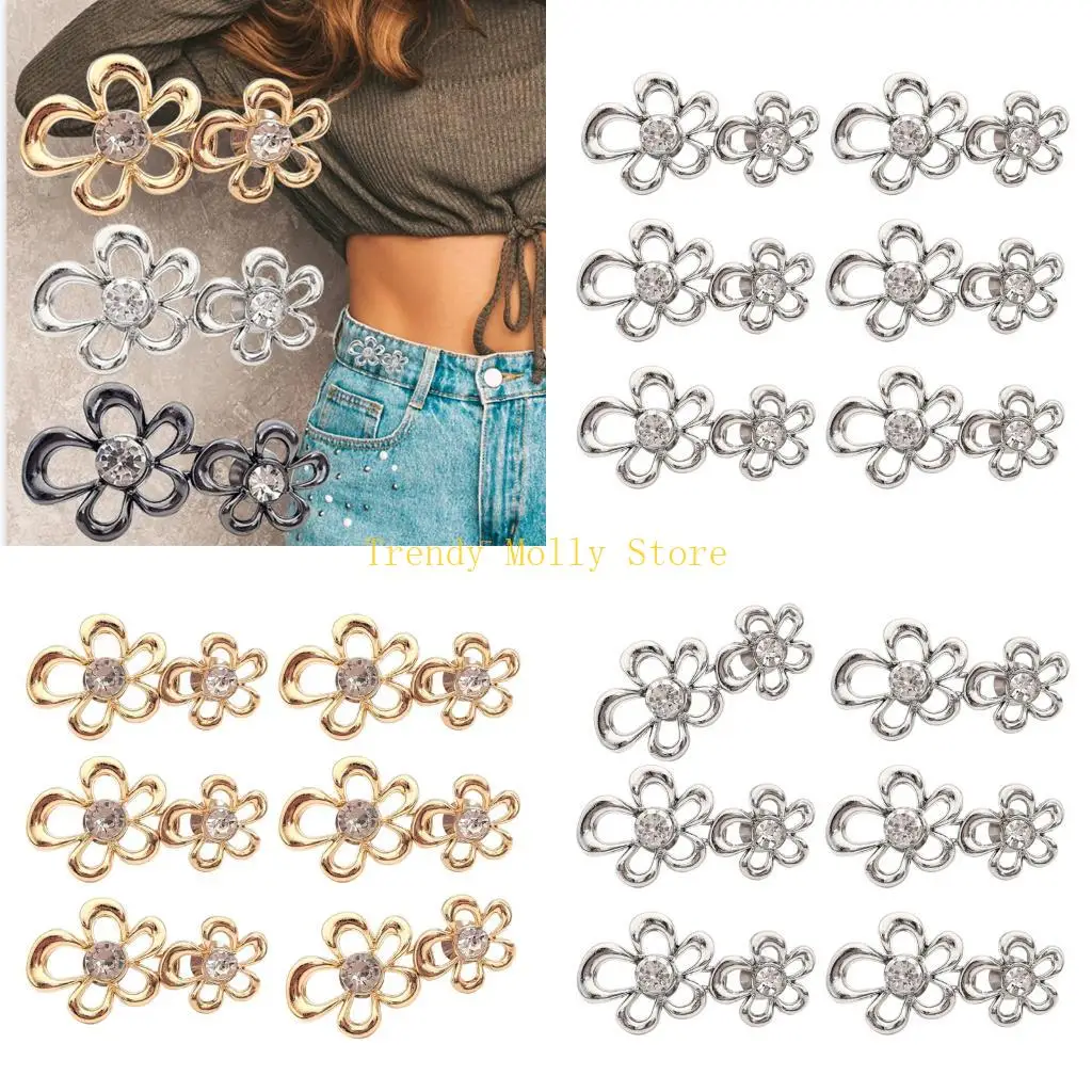N5KB 6Pcs Waist Tightening Closures MultiUse Rhinestones Flower Waist Shaping Clip
N5KB 6Pcs Waist Tightening Closures MultiUse Rhinestones Flower Waist Shaping Clip