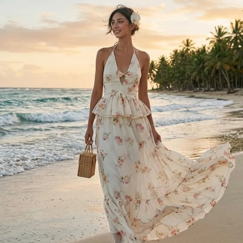 Floral European American Summer Slim Fit Deep V Crop Top And High Waist Midi Skirt Set For Women Beach Date Party Outfit
Floral European American Summer Slim Fit Deep V Crop Top And High Waist Midi Skirt Set For Women Beach Date Party Outfit