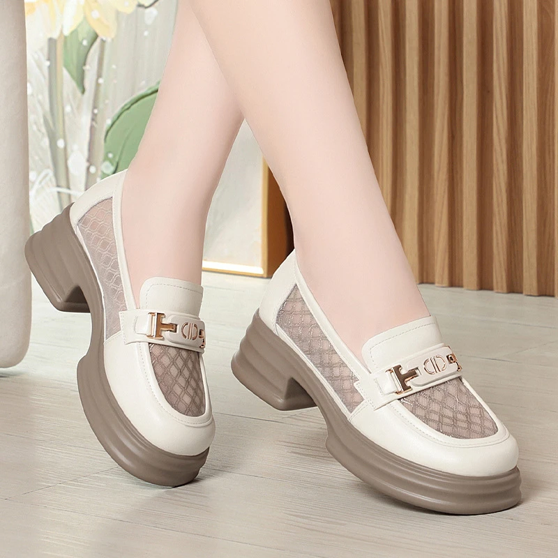 British Shoes Women's Shoes For Women, Summer Loafers Mesh Breathable Single Shoes Thick Heel Thick Sole Small Leather Shoes
British Shoes Women's Shoes For Women, Summer Loafers Mesh Breathable Single Shoes Thick Heel Thick Sole Small Leather Shoes
