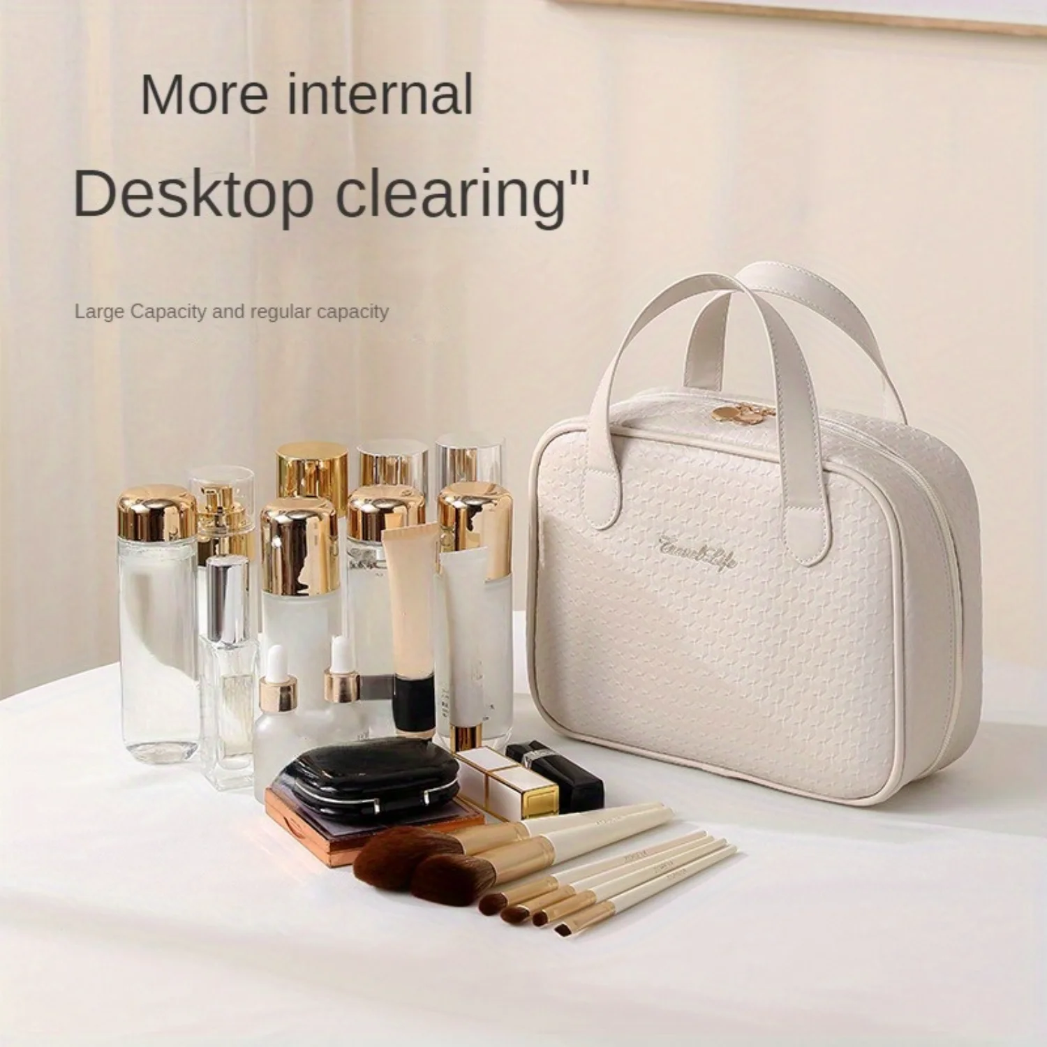 Minimalist Solid Color Makeup Zipper Hnabdg, Lightweight Portable Toiletry Wash Bag For Women's Outdoor Trip
Minimalist Solid Color Makeup Zipper Hnabdg, Lightweight Portable Toiletry Wash Bag For Women's Outdoor Trip
