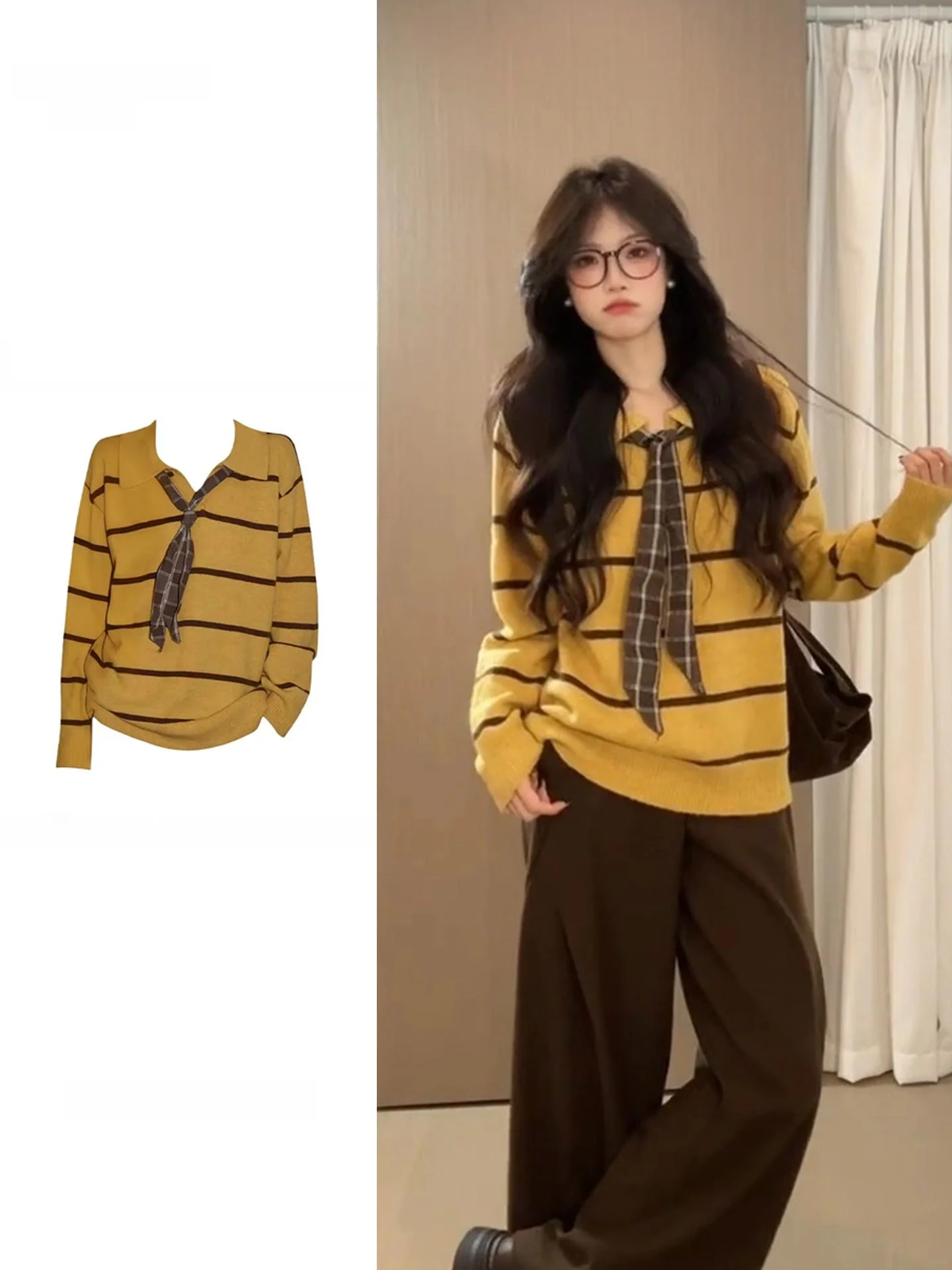 Women's Neck Knitted Sweater Yellow Stripe Long Sleeve Inner Wear Autumn Winter Loose Fit Soft Comfortable Breathable
Women's Neck Knitted Sweater Yellow Stripe Long Sleeve Inner Wear Autumn Winter Loose Fit Soft Comfortable Breathable
