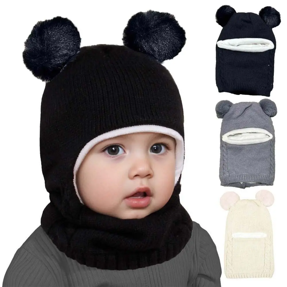 Coldproof Scarf Mask Integrated Hat Warm Lining Cartoon Children Windproof Hooded Hat Plush Soft Fur Balls Decor
Coldproof Scarf Mask Integrated Hat Warm Lining Cartoon Children Windproof Hooded Hat Plush Soft Fur Balls Decor