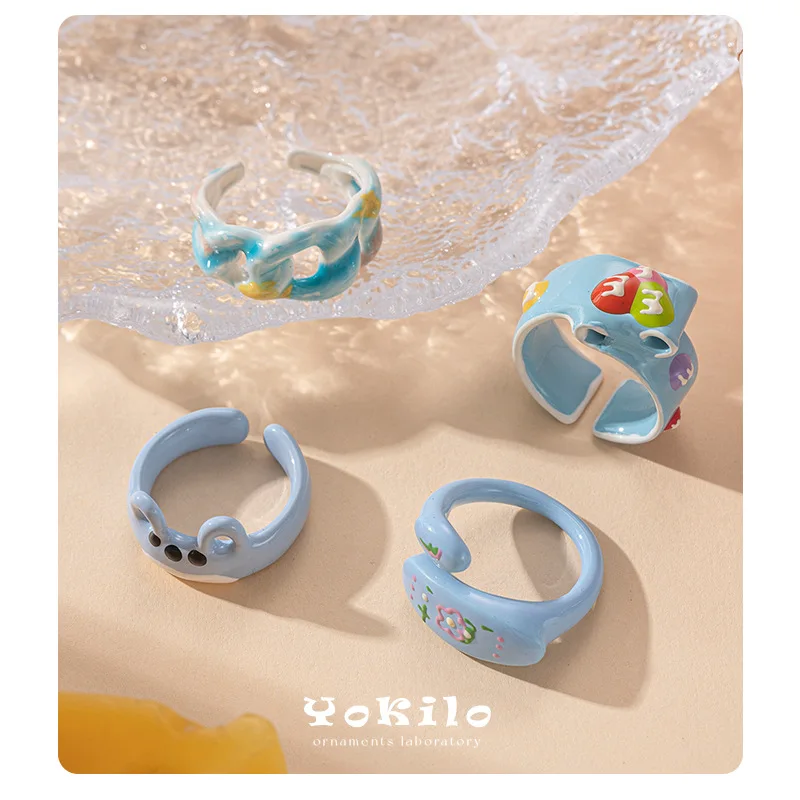 2026 New Trendy Hand-painted Candy Color Dripping Oil Geometric Chain Rings for Women Multicolor Irregular Open Rings Jewelry
2026 New Trendy Hand-painted Candy Color Dripping Oil Geometric Chain Rings for Women Multicolor Irregular Open Rings Jewelry