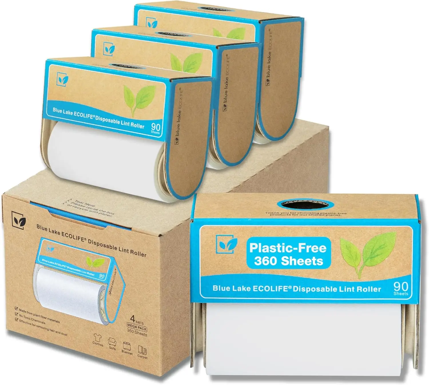 Eco-Friendly Lint Roller 4-Pack with 360 Sheets - Extra Sticky for Clothes, Furniture & Carpet
Eco-Friendly Lint Roller 4-Pack with 360 Sheets - Extra Sticky for Clothes, Furniture & Carpet