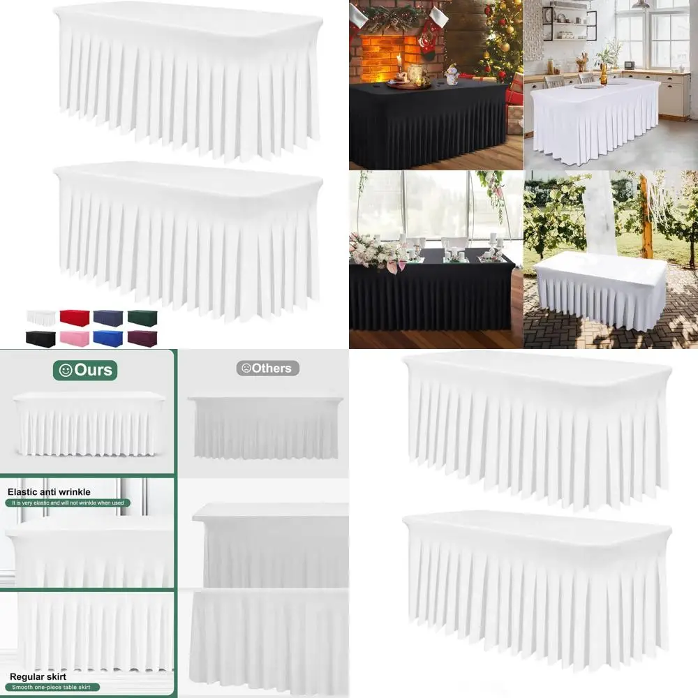 Набор из 2 белых цельных скатертей с эластичной резинкой, не мнущиеся, для банкетов, свадеб и вечеринок
Набор из 2 белых цельных скатертей с эластичной резинкой, не мнущиеся, для банкетов, свадеб и вечеринок