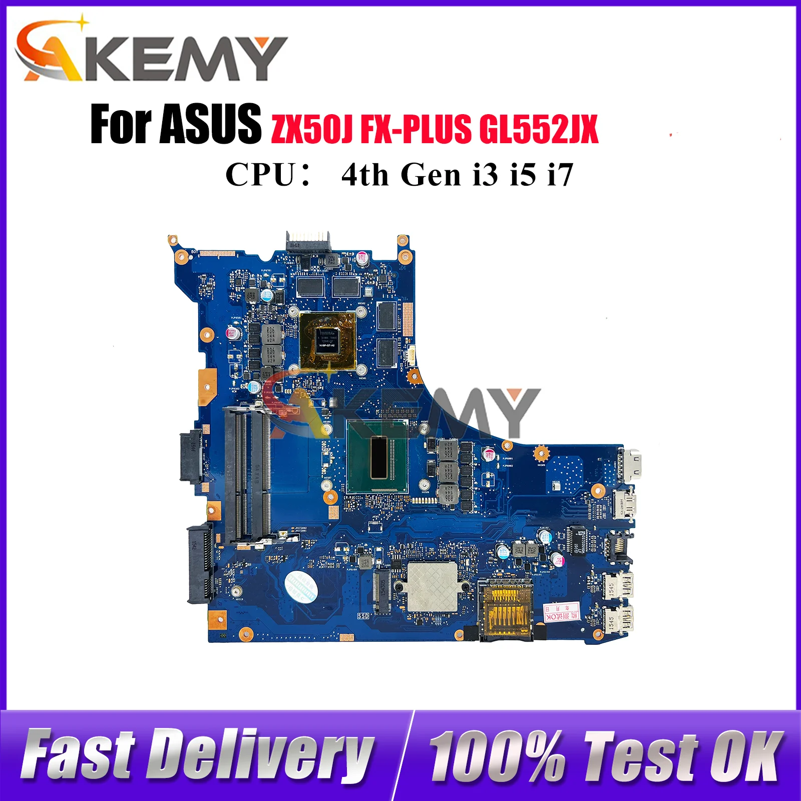 Материнская плата для ноутбука GL552JX для ASUS ROG GL552J ZX50J FX-PLUS GL552JX, материнская плата для ноутбука с процессором i3 i5 i7, тест ОК, быстрая доставка 
Материнская плата для ноутбука GL552JX для ASUS ROG GL552J ZX50J FX-PLUS GL552JX, материнская плата для ноутбука с процессором i3 i5 i7, тест ОК, быстрая доставка