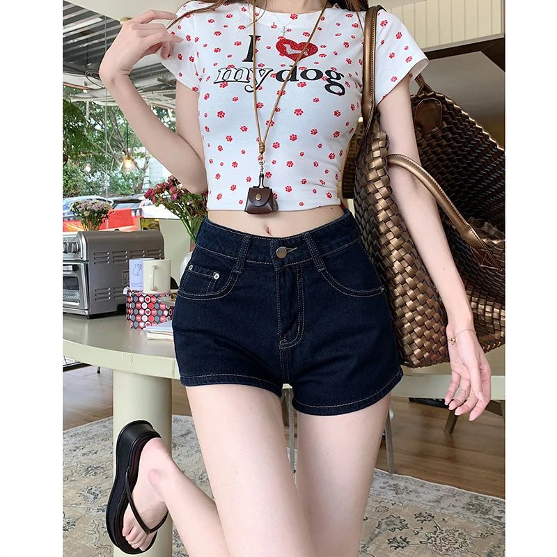 Casual Denim Shorts Women Summer Slim Fit High Waisted Pockets Hot Mini Pants Female Deep Blue Versatile Slimming Short Jeans
Casual Denim Shorts Women Summer Slim Fit High Waisted Pockets Hot Mini Pants Female Deep Blue Versatile Slimming Short Jeans