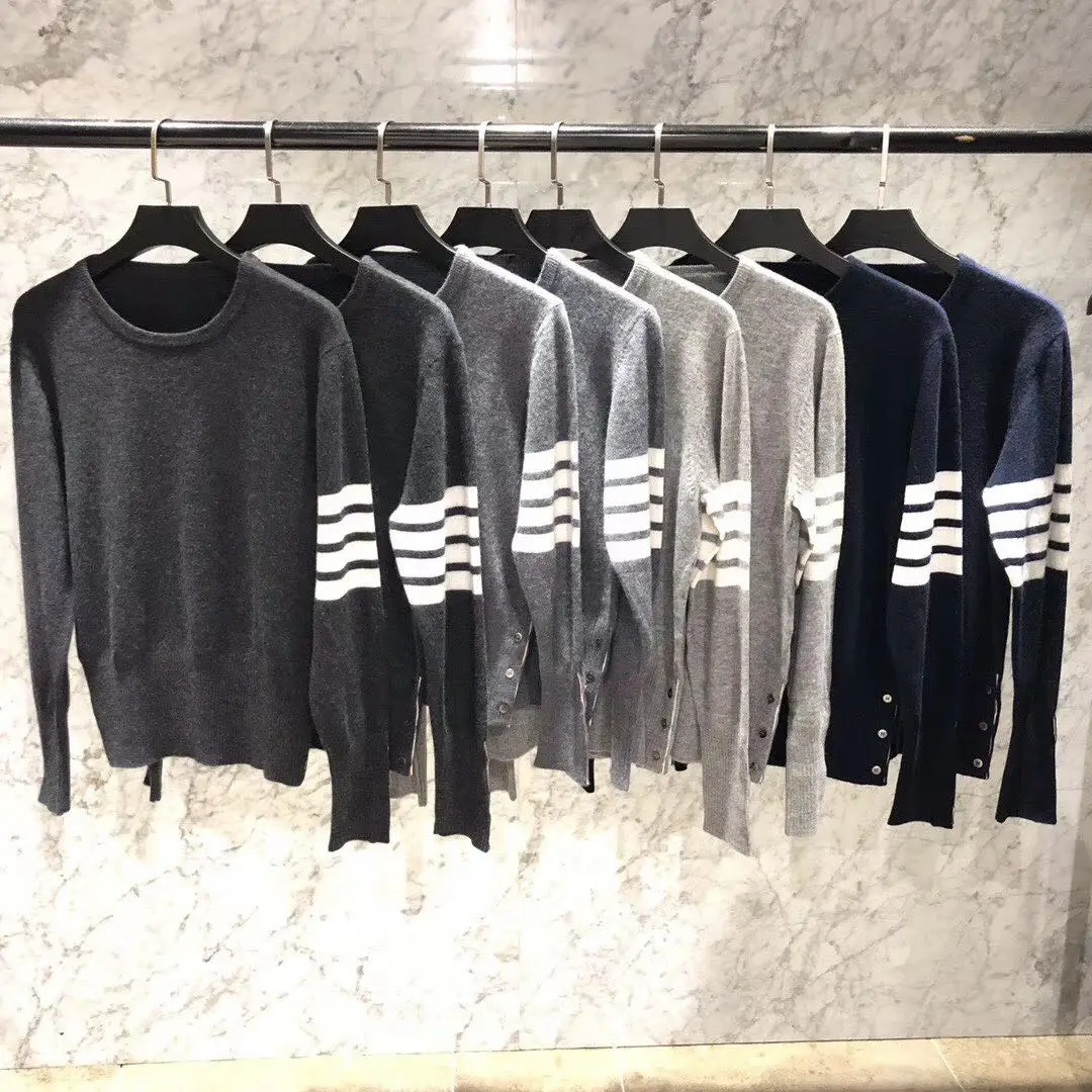 Thombraden Full Wool Slim Fit round Neck Knitted Sweater Long Sleeve Overhead Couple's Fashion Autumn 2019 Ladies' Knitwear
Thombraden Full Wool Slim Fit round Neck Knitted Sweater Long Sleeve Overhead Couple's Fashion Autumn 2019 Ladies' Knitwear