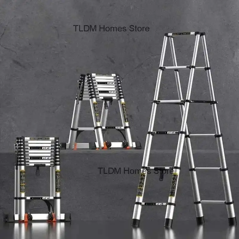 Multifunctional Engineering Ladder Aluminum Alloy Step Stools Home Folding Telescopic Ladder Portable Thick Herringbone Stairs
Multifunctional Engineering Ladder Aluminum Alloy Step Stools Home Folding Telescopic Ladder Portable Thick Herringbone Stairs