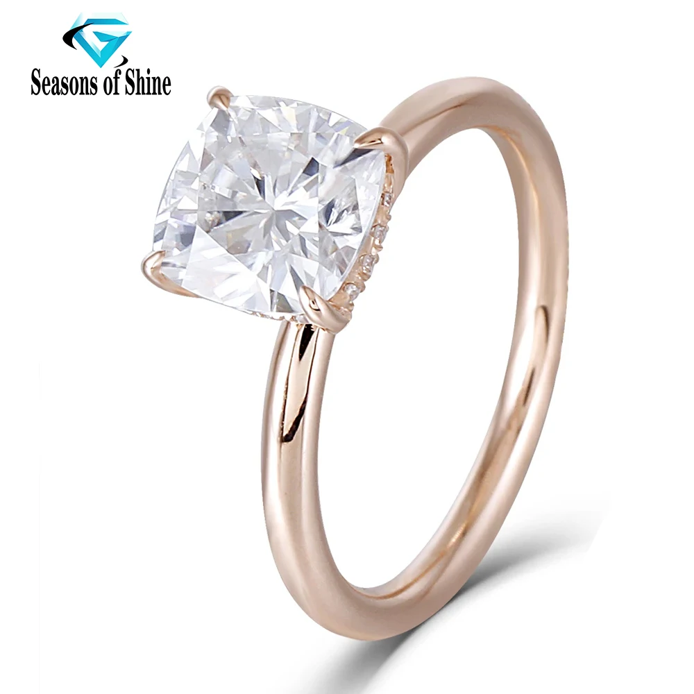 Seasoms of Shine 14-каратное розовое золото 1,5 карата 7x7 мм F Цвет F Обручальные кольца с муассанитом и бриллиантами для женщин на свадьбу
Seasoms of Shine 14-каратное розовое золото 1,5 карата 7x7 мм F Цвет F Обручальные кольца с муассанитом и бриллиантами для женщин на свадьбу