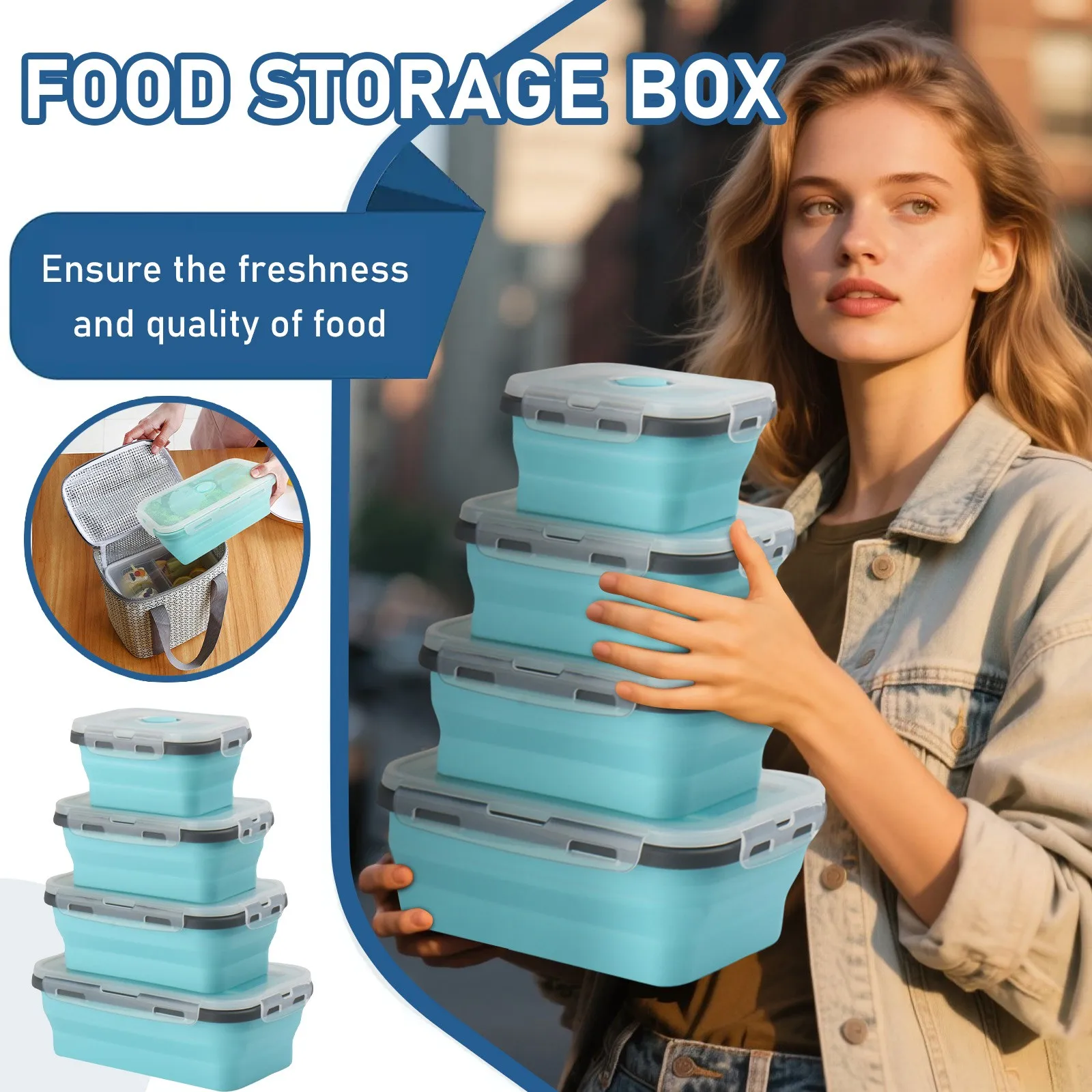 New 4 Pack Blue Foldable Food Storage Containers With Edges, Silicone Foldable Food Storage Containers, RV Foldable Bowls
New 4 Pack Blue Foldable Food Storage Containers With Edges, Silicone Foldable Food Storage Containers, RV Foldable Bowls