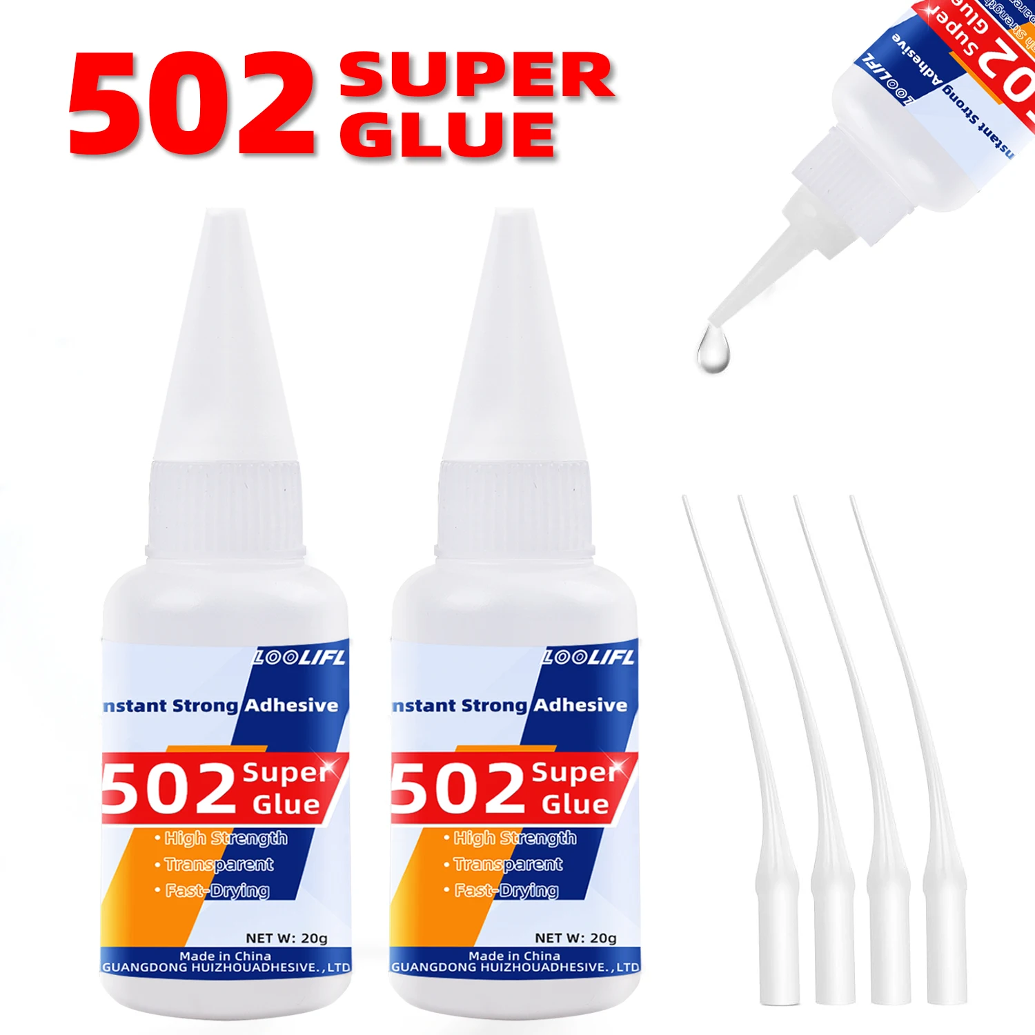 20g 502 Super Glue Instant Cyanoacrylate Adhesive High Strength Fast Drying for Metal Wood Plastic Ceramic Glass DIY Home Repair
20g 502 Super Glue Instant Cyanoacrylate Adhesive High Strength Fast Drying for Metal Wood Plastic Ceramic Glass DIY Home Repair