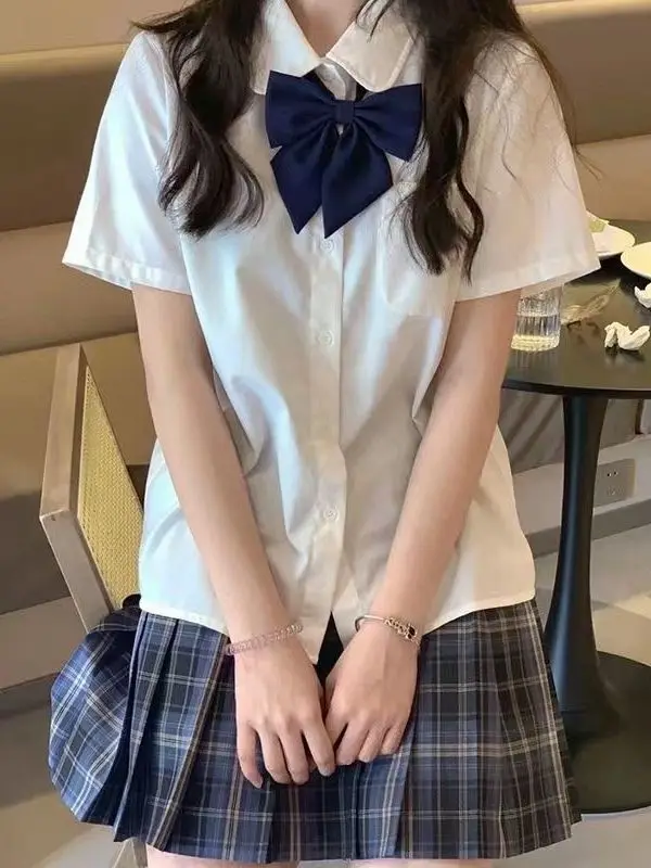 Summer New Style Loose JK Uniform Shirt And Skirt Set Women's Fashion Stripe Short Sleeve Casual Work Outfit Two Pieces Set
Summer New Style Loose JK Uniform Shirt And Skirt Set Women's Fashion Stripe Short Sleeve Casual Work Outfit Two Pieces Set