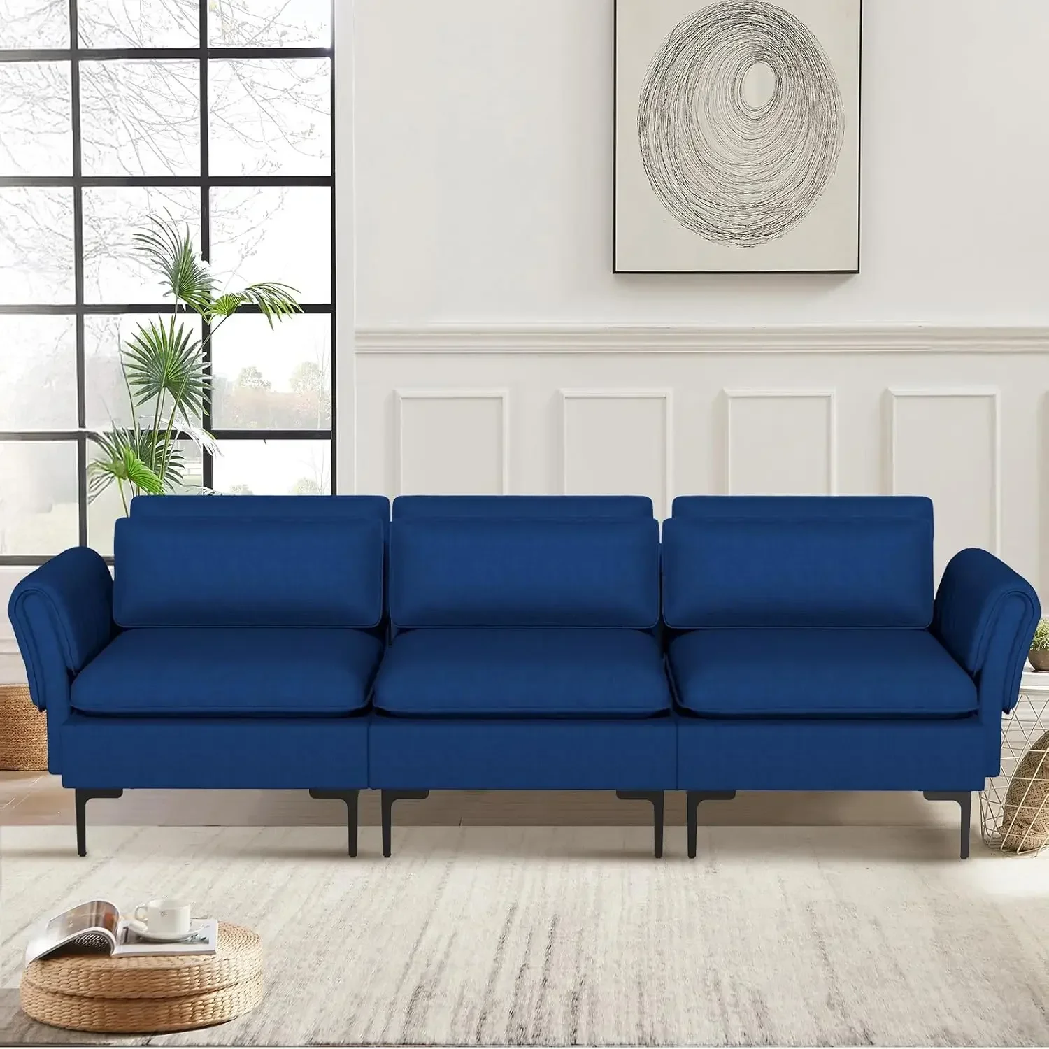 95" Upholstered Sofa with 35" Extra Deep Seats for Living Room,Couches with Solid Wood Frame and Metal Legs,Removable Sofa Cover
95" Upholstered Sofa with 35" Extra Deep Seats for Living Room,Couches with Solid Wood Frame and Metal Legs,Removable Sofa Cover