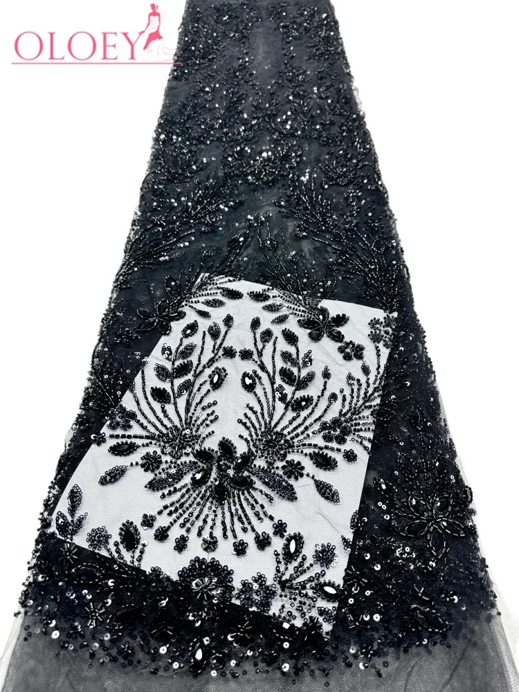 OLOEY High Quality Stones Nigerian Embroidery French Tulle Luxury African Sequins Beaded Lace Fabric For Wedding Dress
OLOEY High Quality Stones Nigerian Embroidery French Tulle Luxury African Sequins Beaded Lace Fabric For Wedding Dress