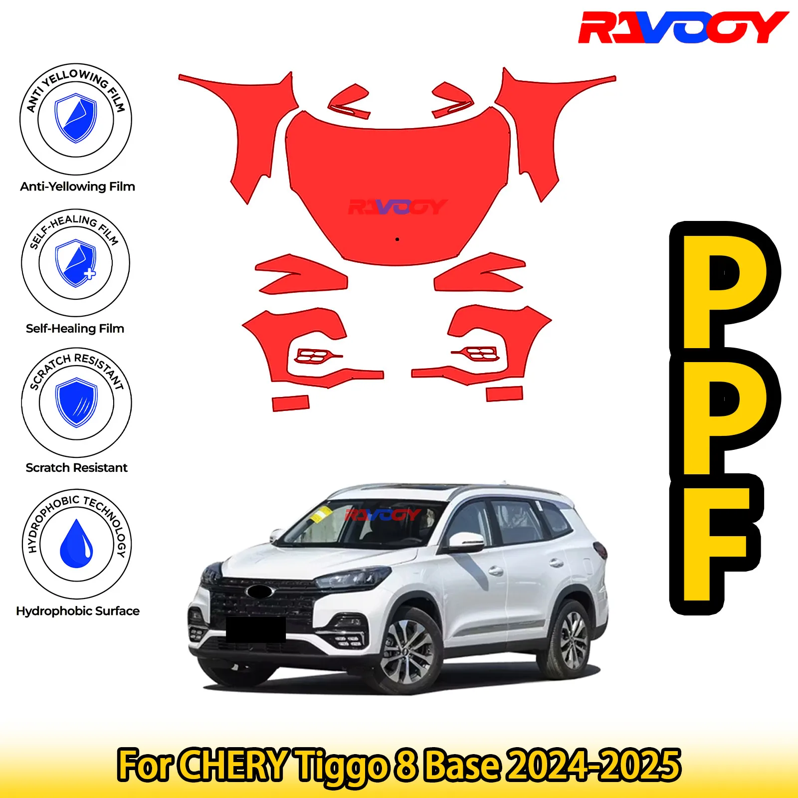 Для CHERY Tiggo 8 Base 2024-2025, глянцевая матовая черная предварительно вырезанная передняя пленка PPF, защитная пленка для краски
Для CHERY Tiggo 8 Base 2024-2025, глянцевая матовая черная предварительно вырезанная передняя пленка PPF, защитная пленка для краски