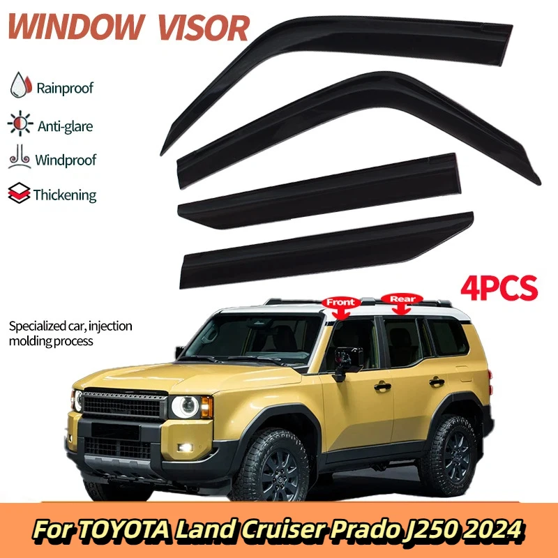 For TOYOTA Land Cruiser Prado J250 2024 Window visor,Side Window Deflector Weathershield Sun Rain Guard
For TOYOTA Land Cruiser Prado J250 2024 Window visor,Side Window Deflector Weathershield Sun Rain Guard
