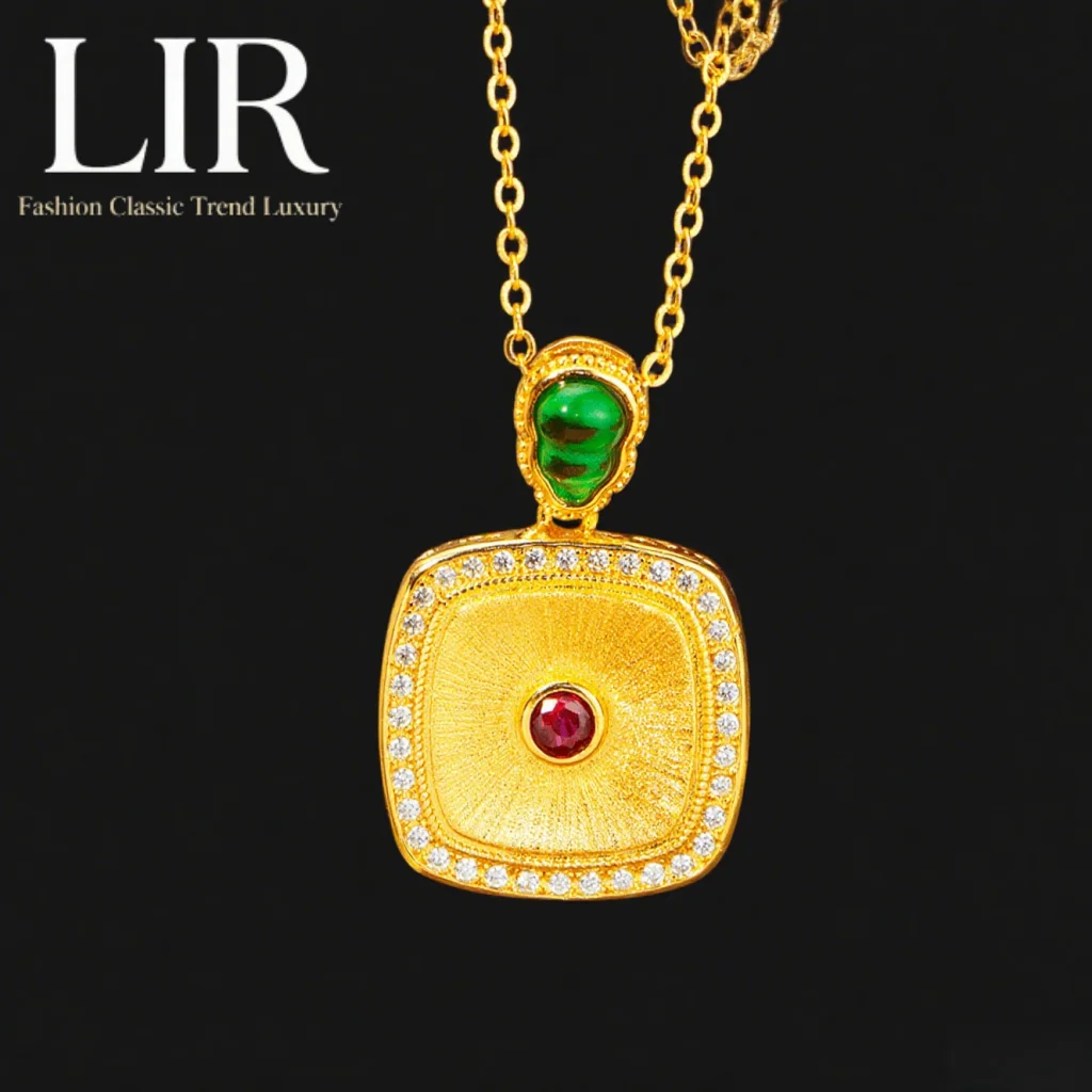 LIR Fadeless Non-deformable Necklace: Latest Brushed Plating, Green Gourd & Square Pendant, Zircon Inlay, Trendy Women's Jewelry
LIR Fadeless Non-deformable Necklace: Latest Brushed Plating, Green Gourd & Square Pendant, Zircon Inlay, Trendy Women's Jewelry