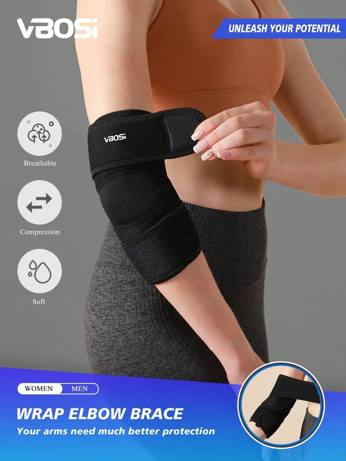VBOSI 1 Pc Adjustable Breathable Universal Elbow Support Brace Arm Sleeve For Basketball Cycling Weightlifting For Men Women Gym Accessories
VBOSI 1 Pc Adjustable Breathable Universal Elbow Support Brace Arm Sleeve For Basketball Cycling Weightlifting For Men Women Gym Accessories