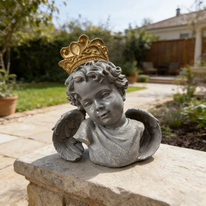 Resin Angel Avatar Ornament with Golden Crown, Courtyard Garden Decoration,Retro Creative Home Crafts Sculpture Home Accessories
Resin Angel Avatar Ornament with Golden Crown, Courtyard Garden Decoration,Retro Creative Home Crafts Sculpture Home Accessories