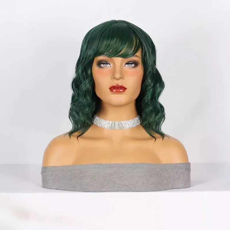 Women's Wig Dark Green Curly Wavy Hair Wig Med-Length Ladies Full Wig+Wig Cap
Women's Wig Dark Green Curly Wavy Hair Wig Med-Length Ladies Full Wig+Wig Cap