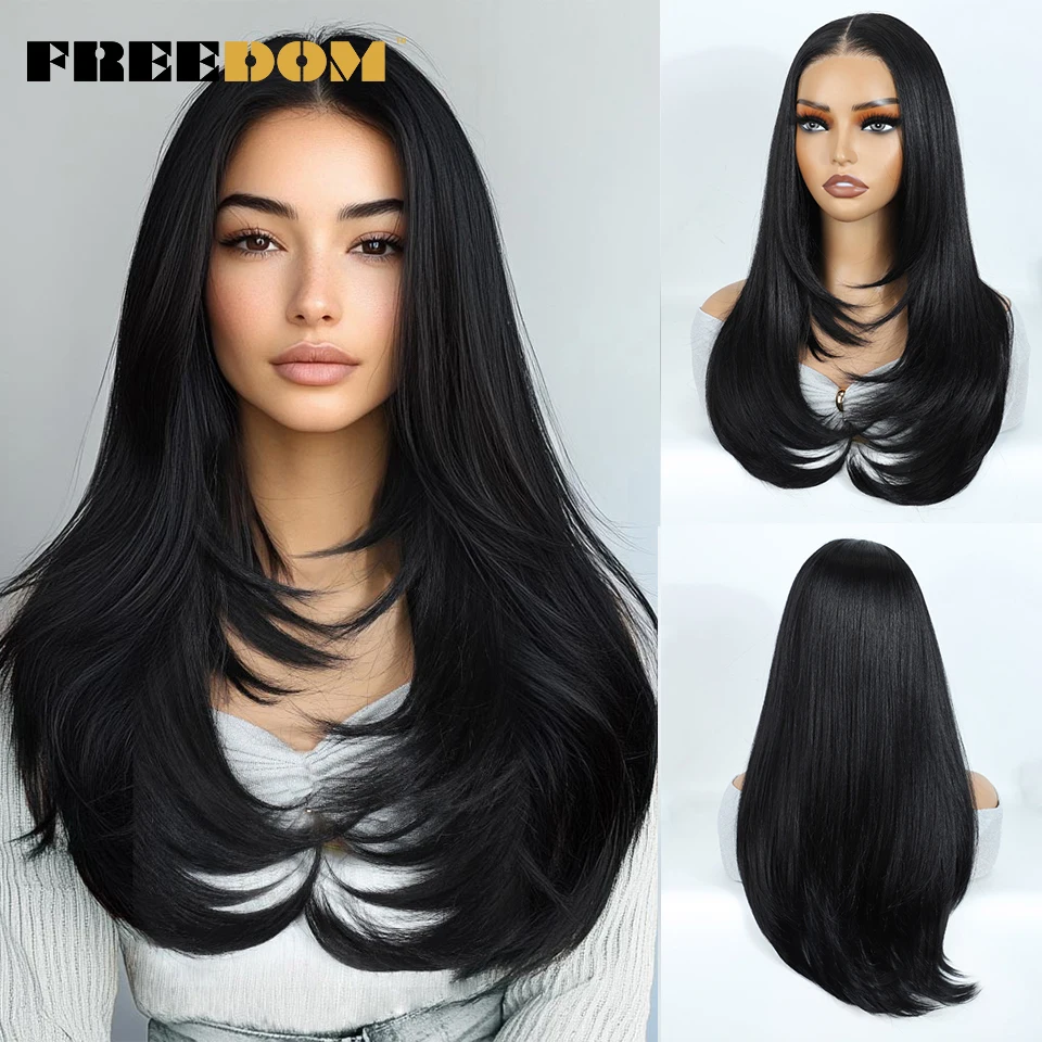 FREEDOM Straight Synthetic Lace Front Wig 24" Ombre Brown T Lace And 6x4 Pre Plucked Pre Cut Wear and Go Glueless Wigs For Woman
FREEDOM Straight Synthetic Lace Front Wig 24" Ombre Brown T Lace And 6x4 Pre Plucked Pre Cut Wear and Go Glueless Wigs For Woman