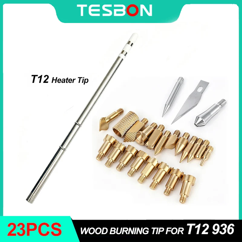 23PCS Wood Burning Tips Set Pyrography with T12 Heat Insertion Nut for DIY Embossing Carving Crafts Wood Burning Tool Kit
23PCS Wood Burning Tips Set Pyrography with T12 Heat Insertion Nut for DIY Embossing Carving Crafts Wood Burning Tool Kit