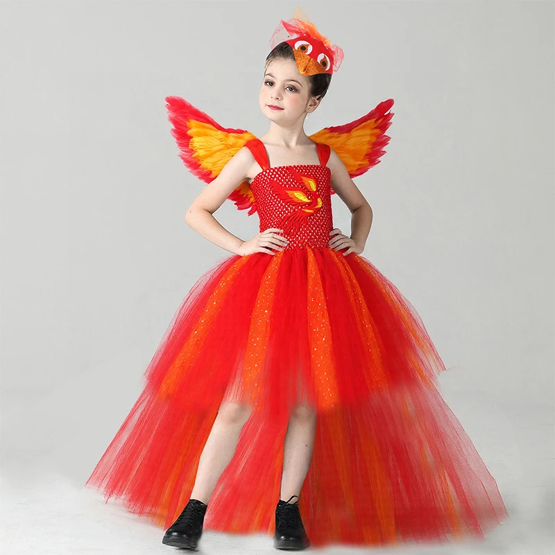 Halloween Fire Phoenix Girl Children Character Dress-Up Puffy Skirt + Headband+ Wings Girls Role Play Stage Cosplay Performance
Halloween Fire Phoenix Girl Children Character Dress-Up Puffy Skirt + Headband+ Wings Girls Role Play Stage Cosplay Performance