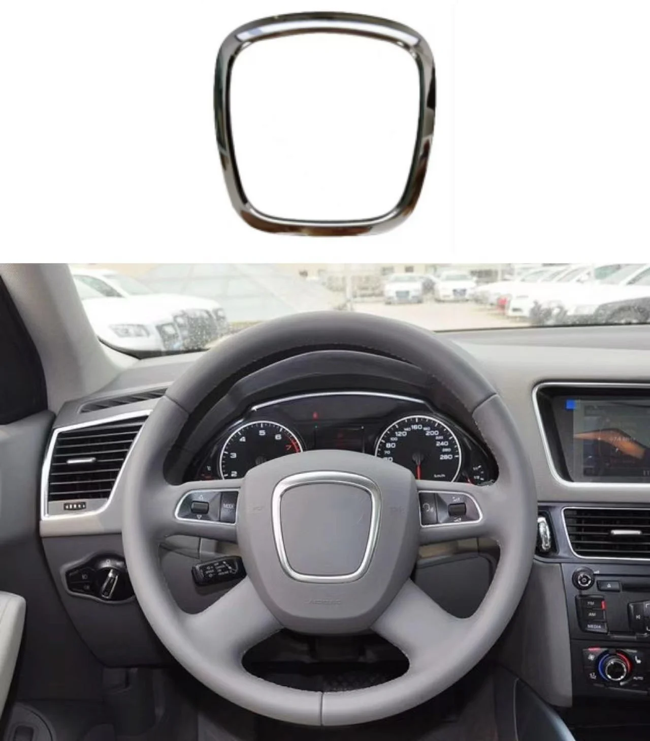 Chrome Car Steering Wheel Frame Trim Cover For Audi Q5 Q7 A3 S3 8P A4 B6 B7 B8 A5 B8 A6 C7 Center Logo Protection Cover Sticker
Chrome Car Steering Wheel Frame Trim Cover For Audi Q5 Q7 A3 S3 8P A4 B6 B7 B8 A5 B8 A6 C7 Center Logo Protection Cover Sticker