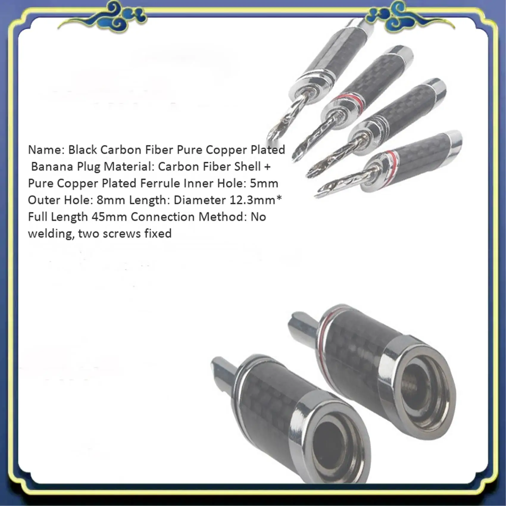Portable 24Pcs Banana Plugs Hi-End HIFI DIY Carbon Fiber Copper Plated Rhodium Electrical Audio Jack Banana Connector Plug
Portable 24Pcs Banana Plugs Hi-End HIFI DIY Carbon Fiber Copper Plated Rhodium Electrical Audio Jack Banana Connector Plug