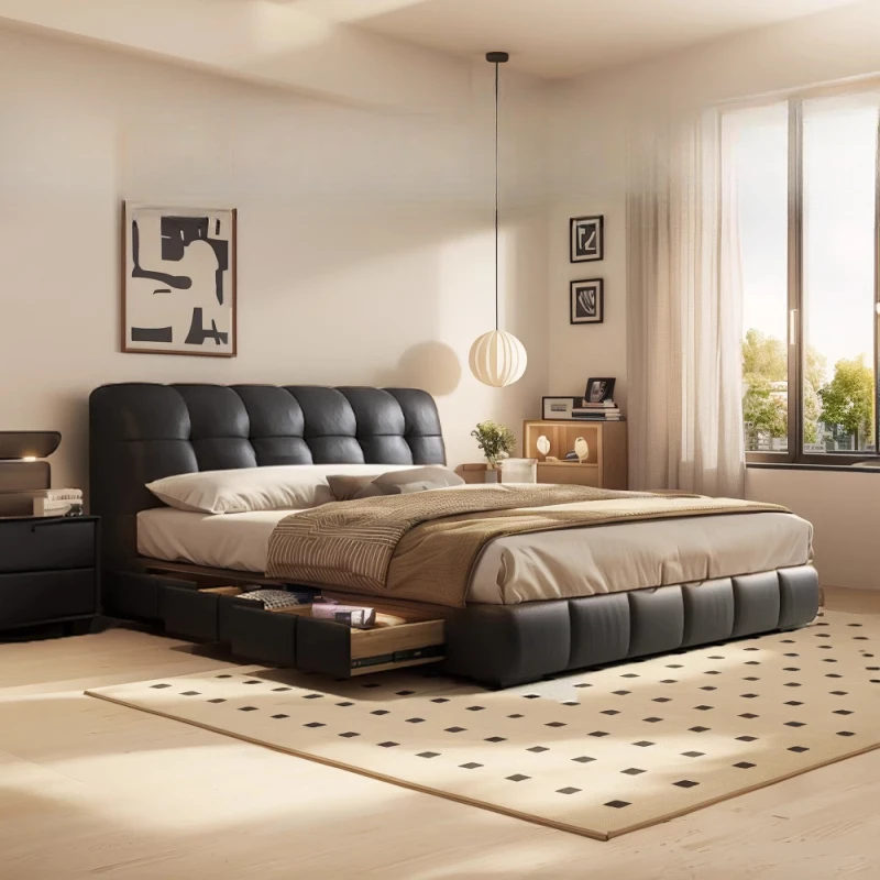 Italian light luxury minimalist leather bed modern minimalist master bedroom bed
Italian light luxury minimalist leather bed modern minimalist master bedroom bed