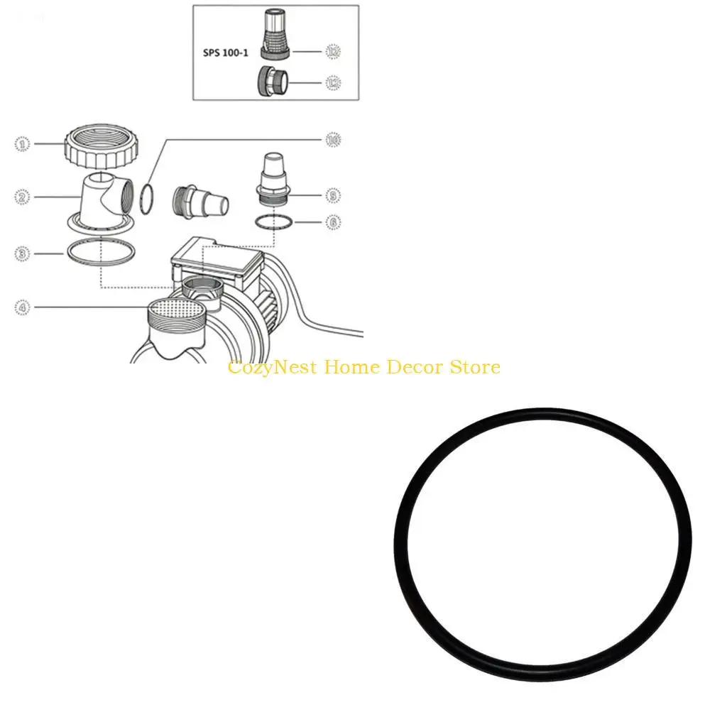 92MF Black ABS Threaded Rings For Sand Pump Cover Featuring Lightweight Design And Broad Compatibility For Various Pump Models