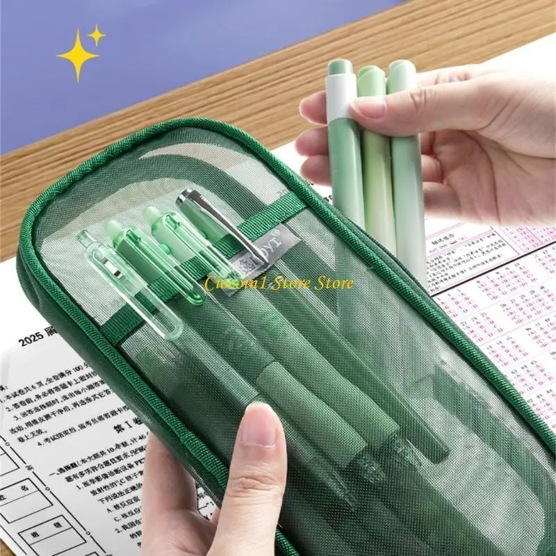 A3PC Clear Mesh Pen Case Large Capacity Pencil Pouches Travel Makeup Brush Bag
A3PC Clear Mesh Pen Case Large Capacity Pencil Pouches Travel Makeup Brush Bag