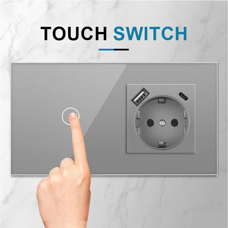 Efficient 16A Wall Power Socket Touch Sensor Switch Europe Russia Spain Germany Grey Crystal Glass Panel Home Improvement C EU P
Efficient 16A Wall Power Socket Touch Sensor Switch Europe Russia Spain Germany Grey Crystal Glass Panel Home Improvement C EU P