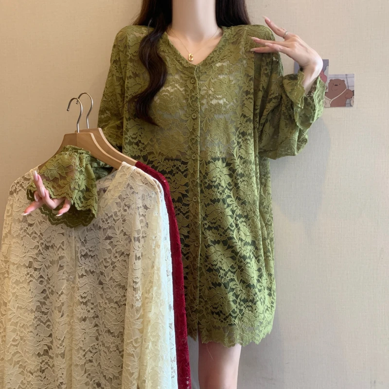 New Long Sleeve for Women, Spring and Summer, Plus Size, Loose Fit, Mid-Length, Lace Top
New Long Sleeve for Women, Spring and Summer, Plus Size, Loose Fit, Mid-Length, Lace Top