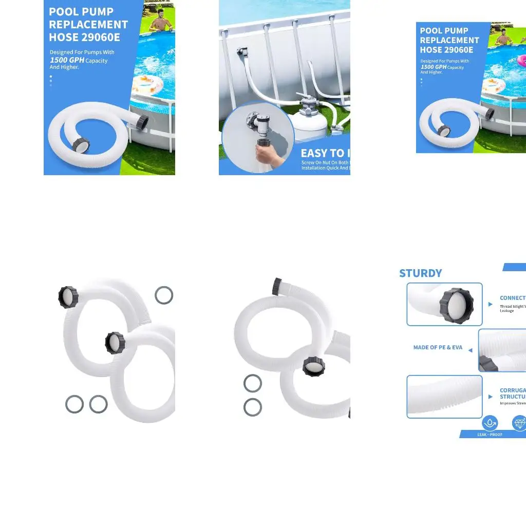 Lightweight & Sturdy Pool Hose No Tool Installation Hose 2pcs for Above Ground
Lightweight & Sturdy Pool Hose No Tool Installation Hose 2pcs for Above Ground