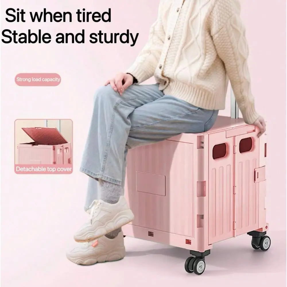 Utility Cart, Portable Rolling Crate With 360 Rotating Wheels, Detachable Lid,Telescoping Handle, Collapsible Trolley For Trave
Utility Cart, Portable Rolling Crate With 360 Rotating Wheels, Detachable Lid,Telescoping Handle, Collapsible Trolley For Trave