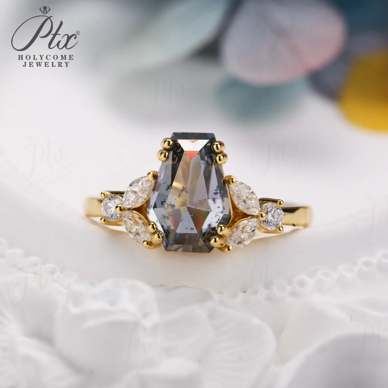 Customize Ring Salt and Pepper Moissanite Diamond Kite Pear Coffin Hexagon Half Moon Cut 925 Silver Wedding Vintage Jewelry
Customize Ring Salt and Pepper Moissanite Diamond Kite Pear Coffin Hexagon Half Moon Cut 925 Silver Wedding Vintage Jewelry