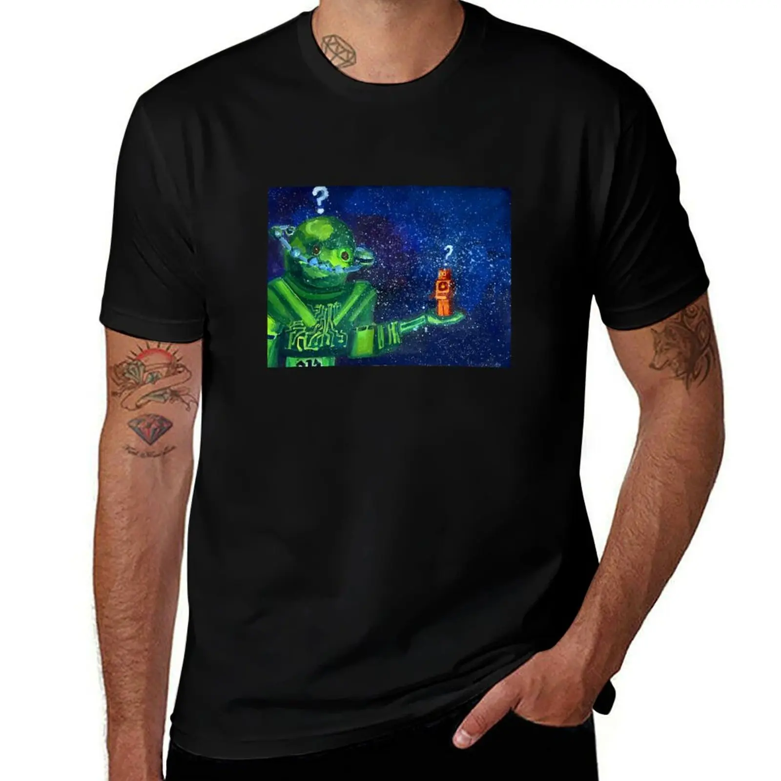 Cyber Space, handpainted space robots T-Shirt UV Protection Outdoor Tee Shirt
Cyber Space, handpainted space robots T-Shirt UV Protection Outdoor Tee Shirt