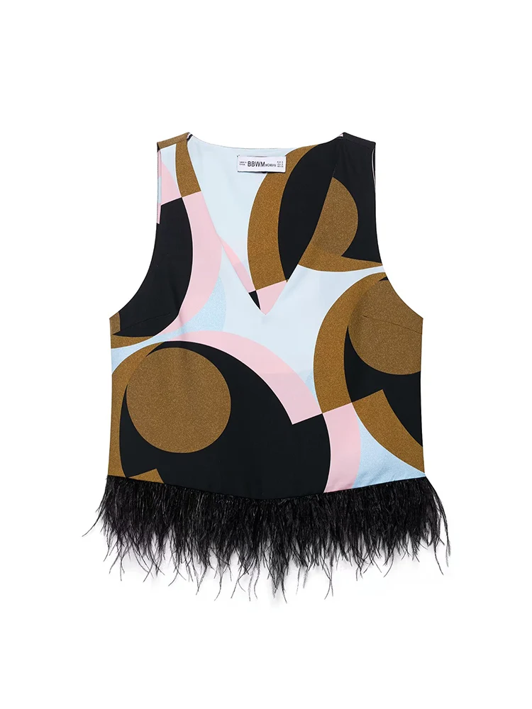 KUCLUT Women Fashion With Feather Printed Pullover Tank Tops Vintage V-Neck Sleeveless Female Chic Lady Top
KUCLUT Women Fashion With Feather Printed Pullover Tank Tops Vintage V-Neck Sleeveless Female Chic Lady Top