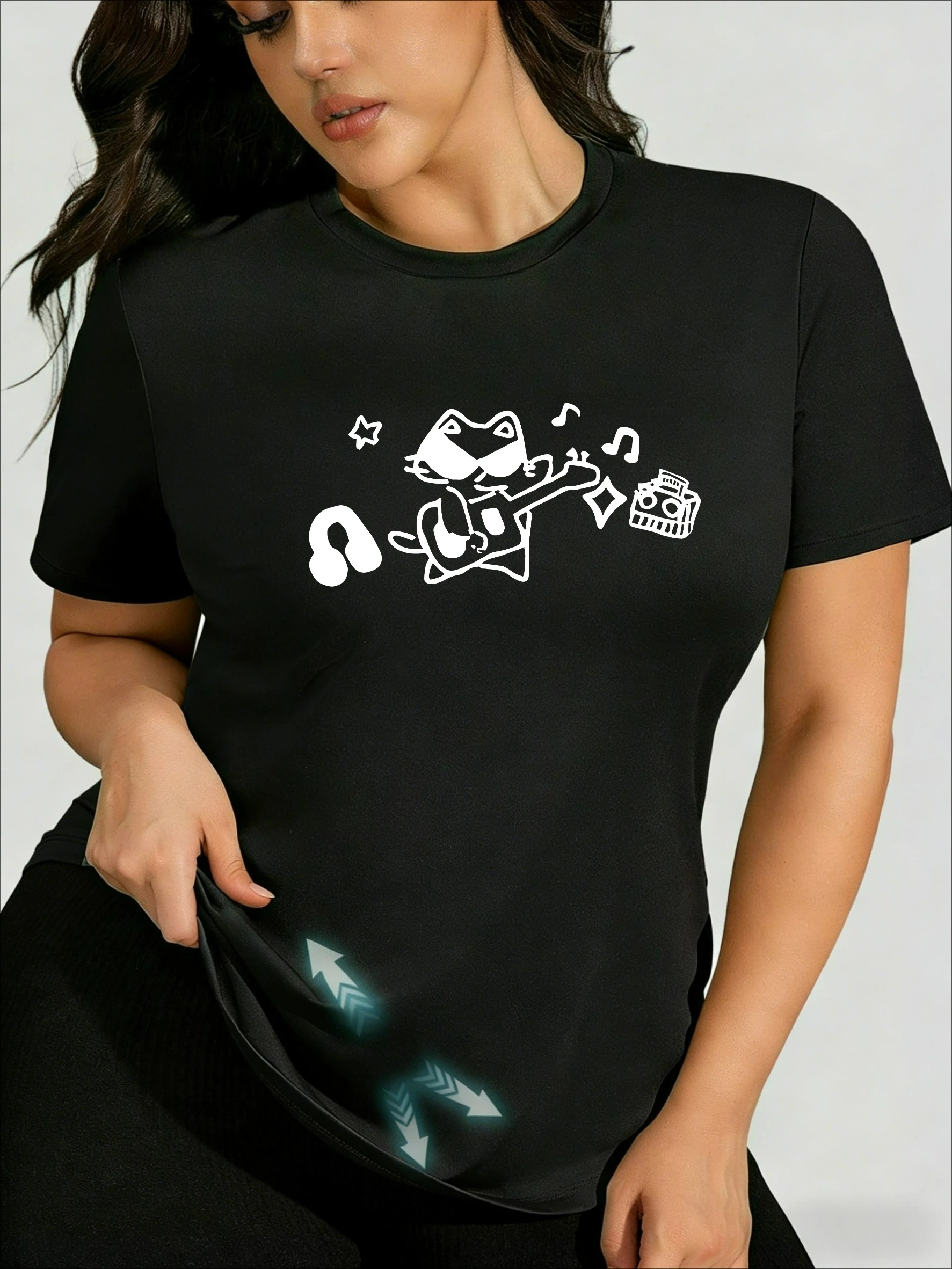 Rock Cat Playing Guitar Print! Women's Plus Size T-shirt, Sweet Cool Sexy Hottie Top
Rock Cat Playing Guitar Print! Women's Plus Size T-shirt, Sweet Cool Sexy Hottie Top