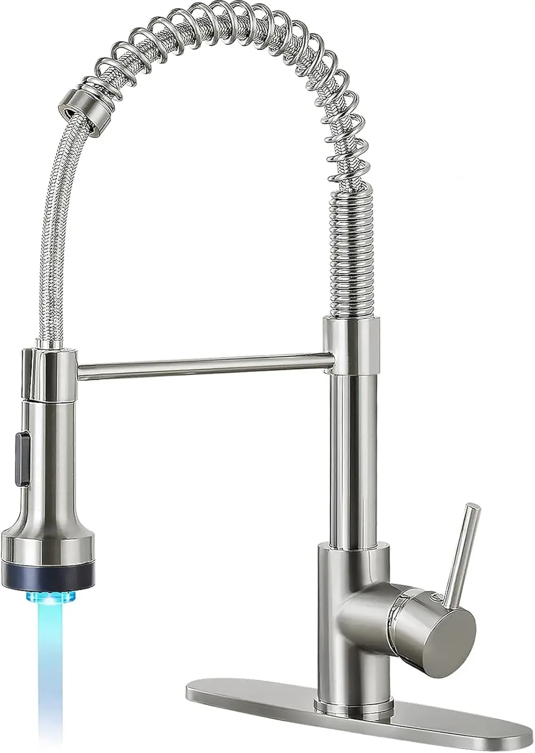 Kitchen Faucets with Pull Down Sprayer Brushed Nickel LED Light Single Handle 1 or 3 Holes Spring Kitchen Sink Faucet with D
Kitchen Faucets with Pull Down Sprayer Brushed Nickel LED Light Single Handle 1 or 3 Holes Spring Kitchen Sink Faucet with D
