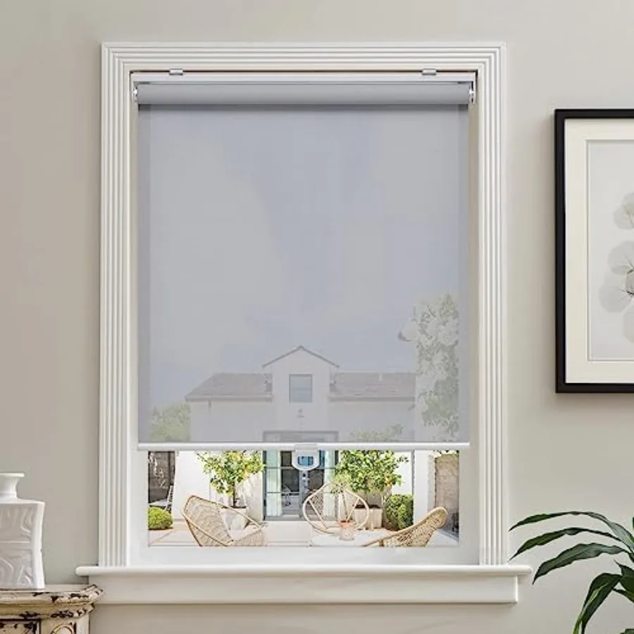 Cordless Roller Shades for Windows Light Filtering Shades with 5% Openness Solar Screen Semi Sheer Roller Blinds UV Protection
Cordless Roller Shades for Windows Light Filtering Shades with 5% Openness Solar Screen Semi Sheer Roller Blinds UV Protection