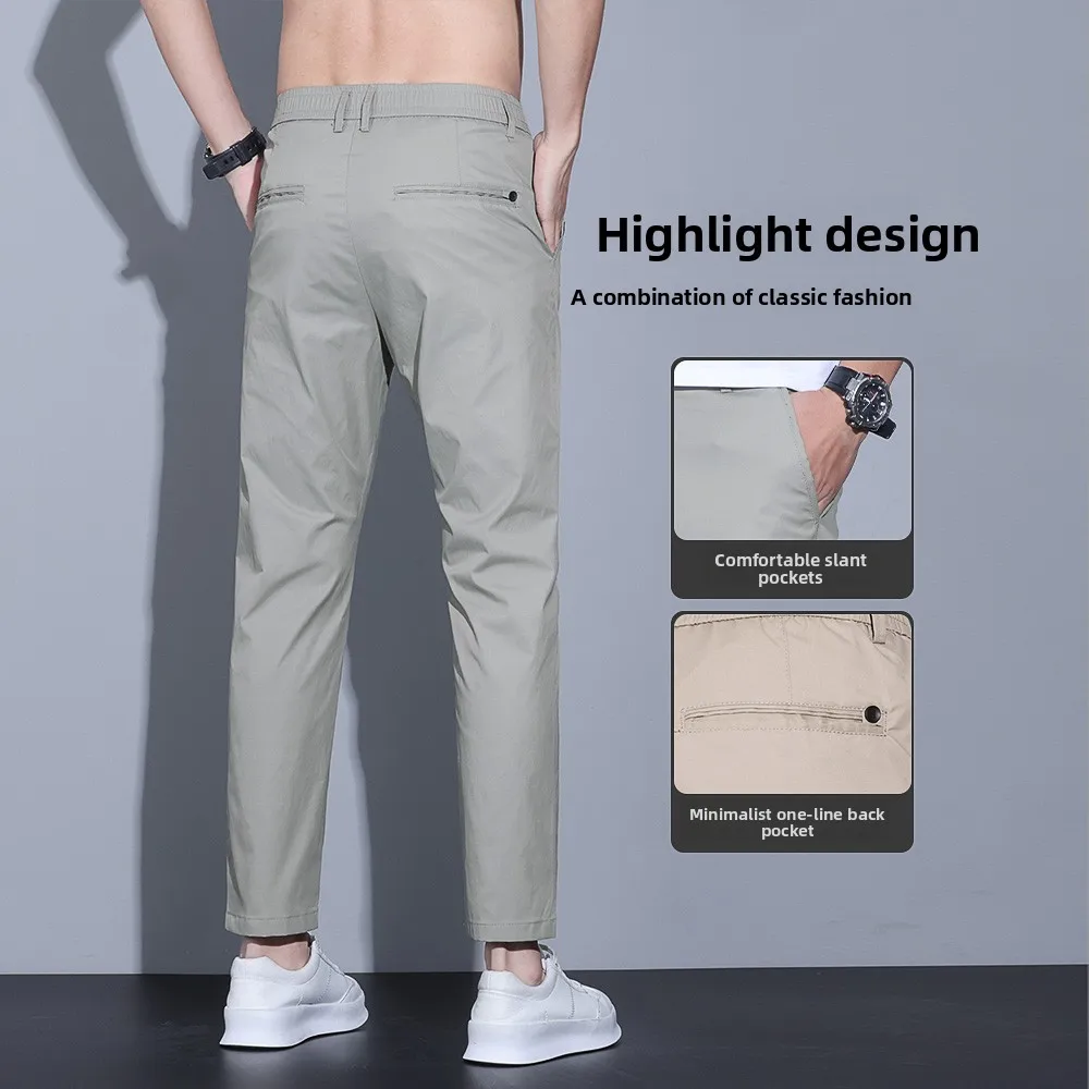 Summer Slim Fit Casual Pants 60cm ort Size Nine Points Eight Elastic Waisand Thin Model Busin Gentleman Sle Youth
Summer Slim Fit Casual Pants 60cm ort Size Nine Points Eight Elastic Waisand Thin Model Busin Gentleman Sle Youth
